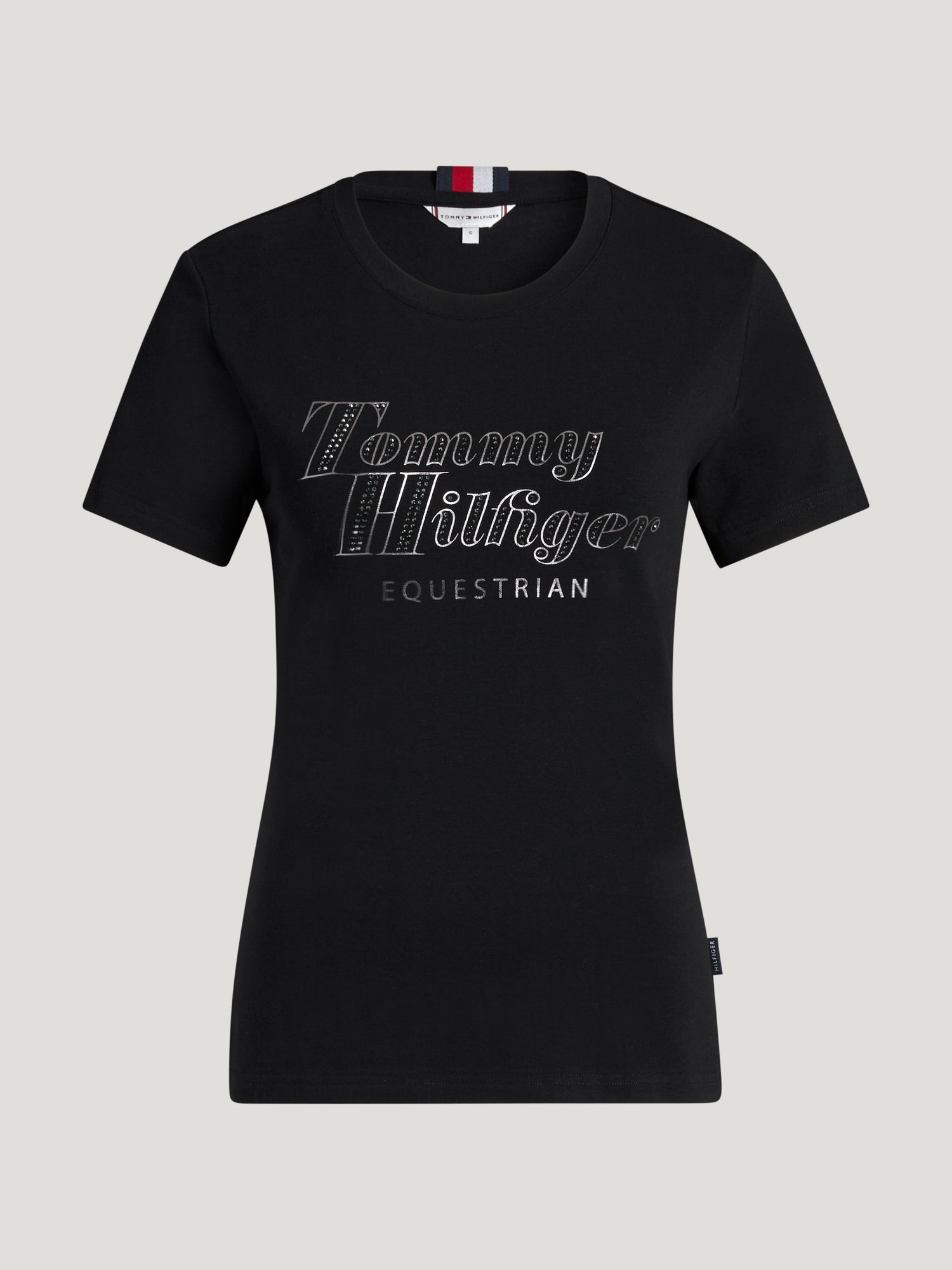 Tommy Hilfiger Equestrian Malibu Rhinestone T-Shirt BLACK