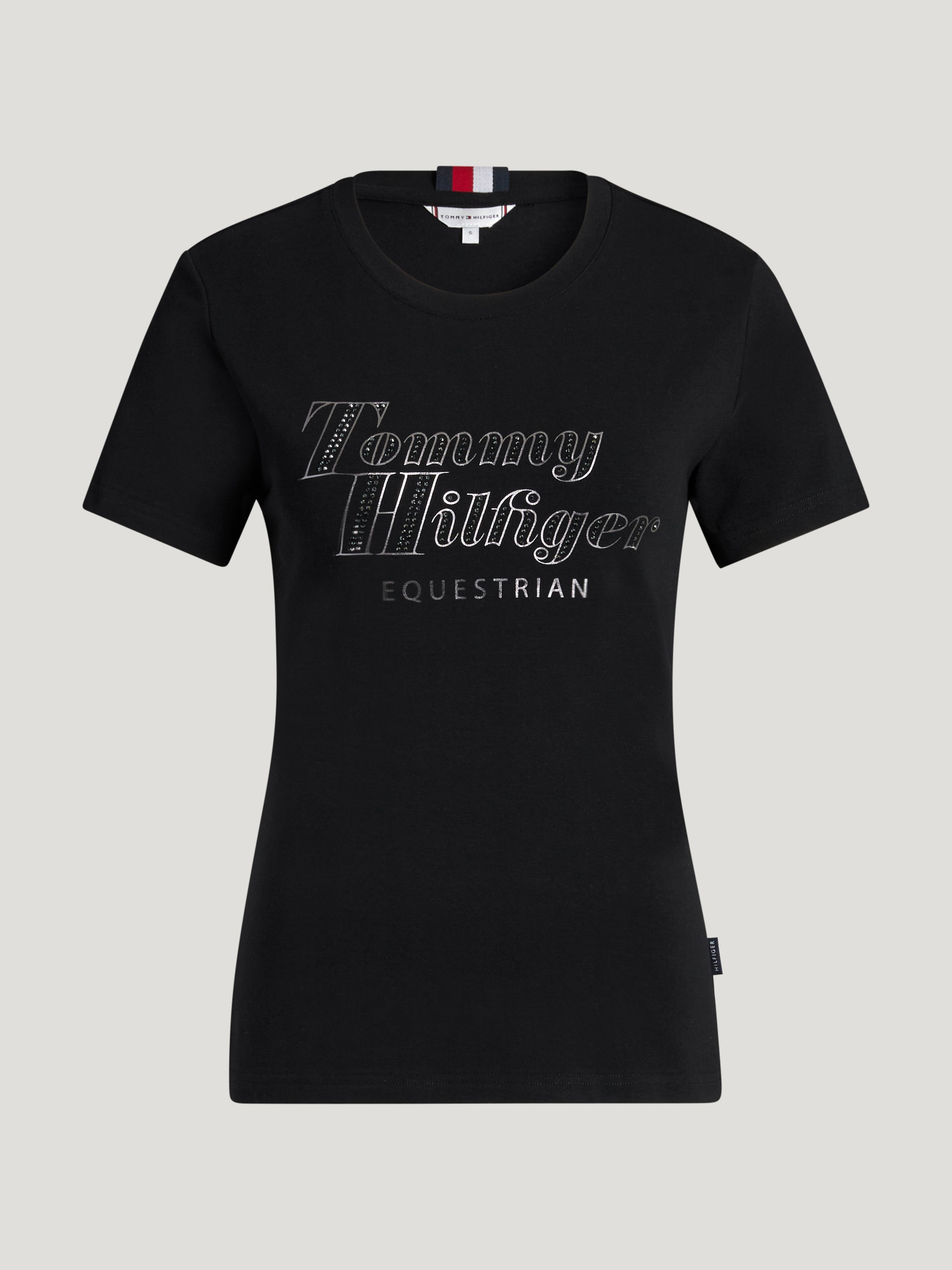 Tommy Hilfiger Equestrian Malibu Rhinestone T-Shirt BLACK