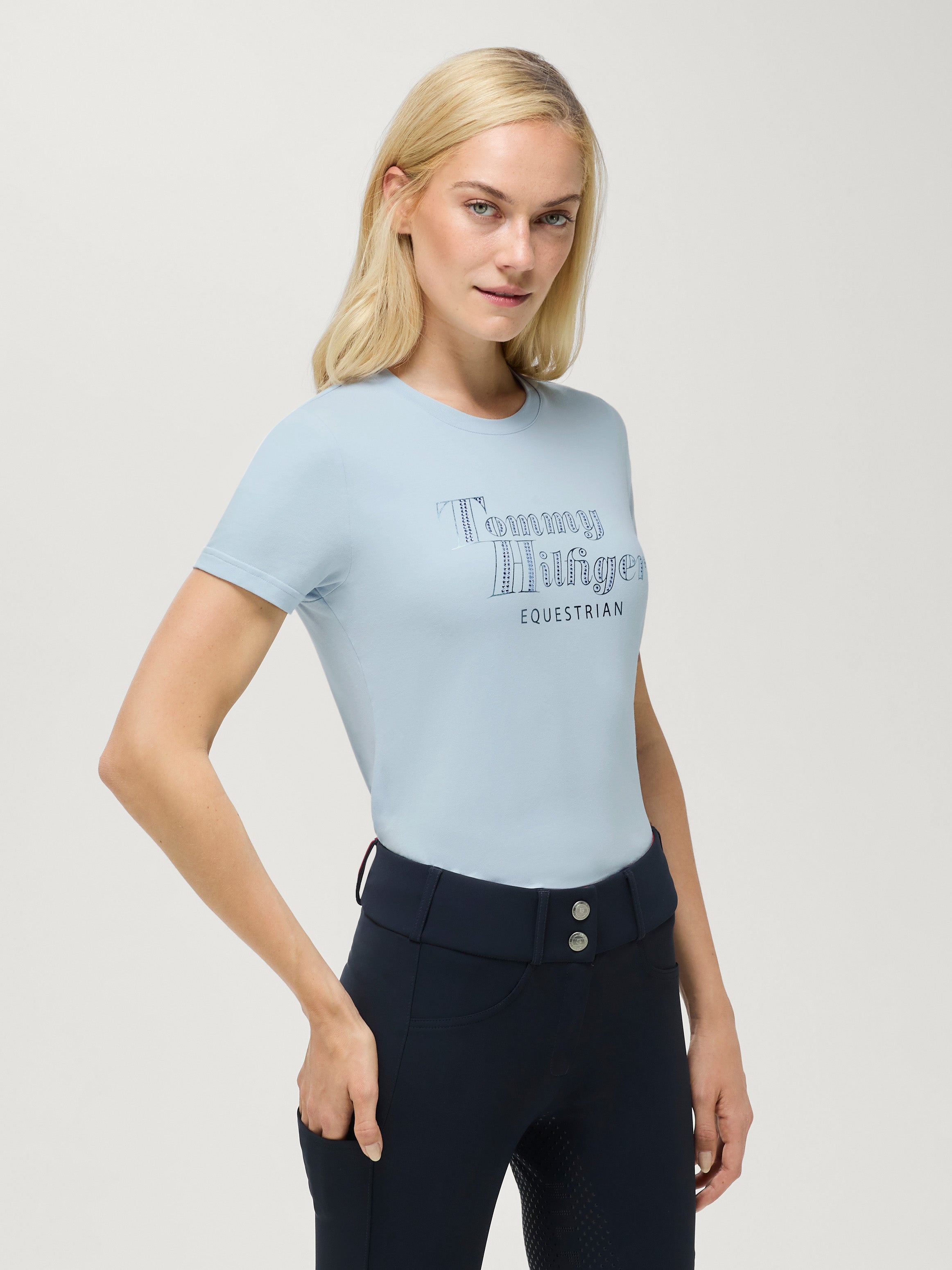 Tommy Hilfiger Equestrian Malibu Rhinestone T-Shirt SWEET BLUE