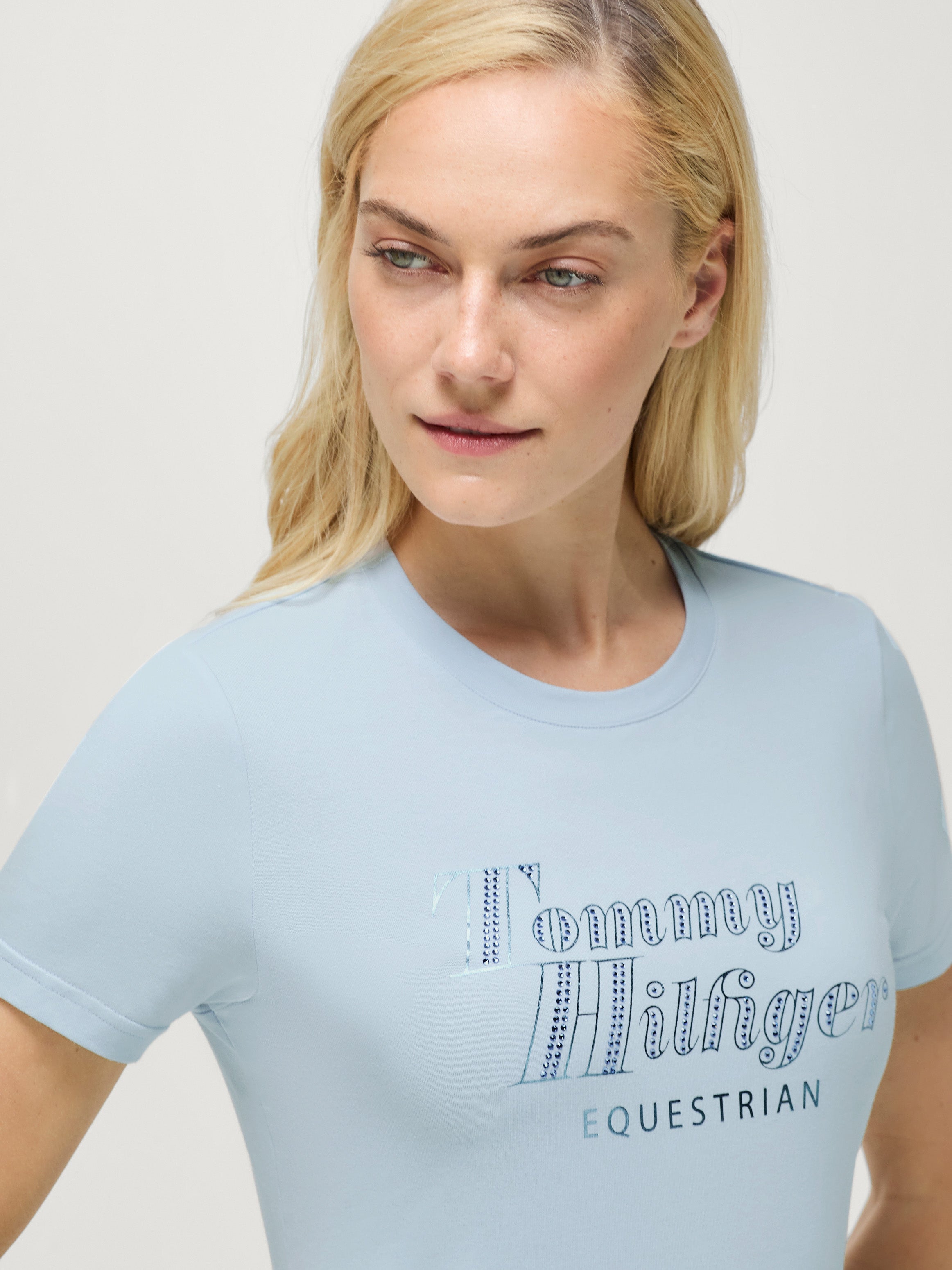 Tommy Hilfiger Equestrian Malibu Rhinestone T-Shirt SWEET BLUE