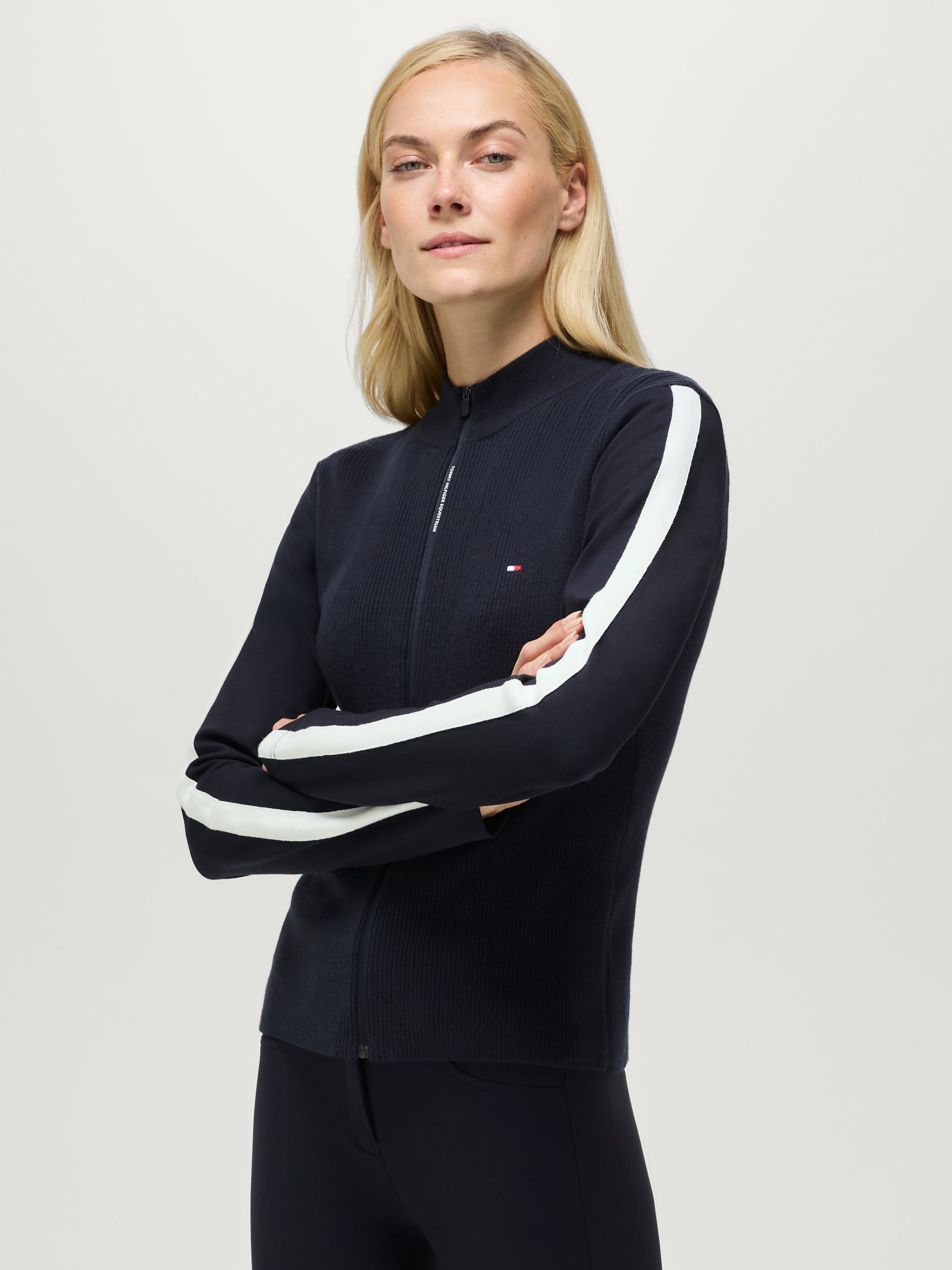 Tommy Hilfiger Equestrian Mirada Knit Zipup DESERT SKY