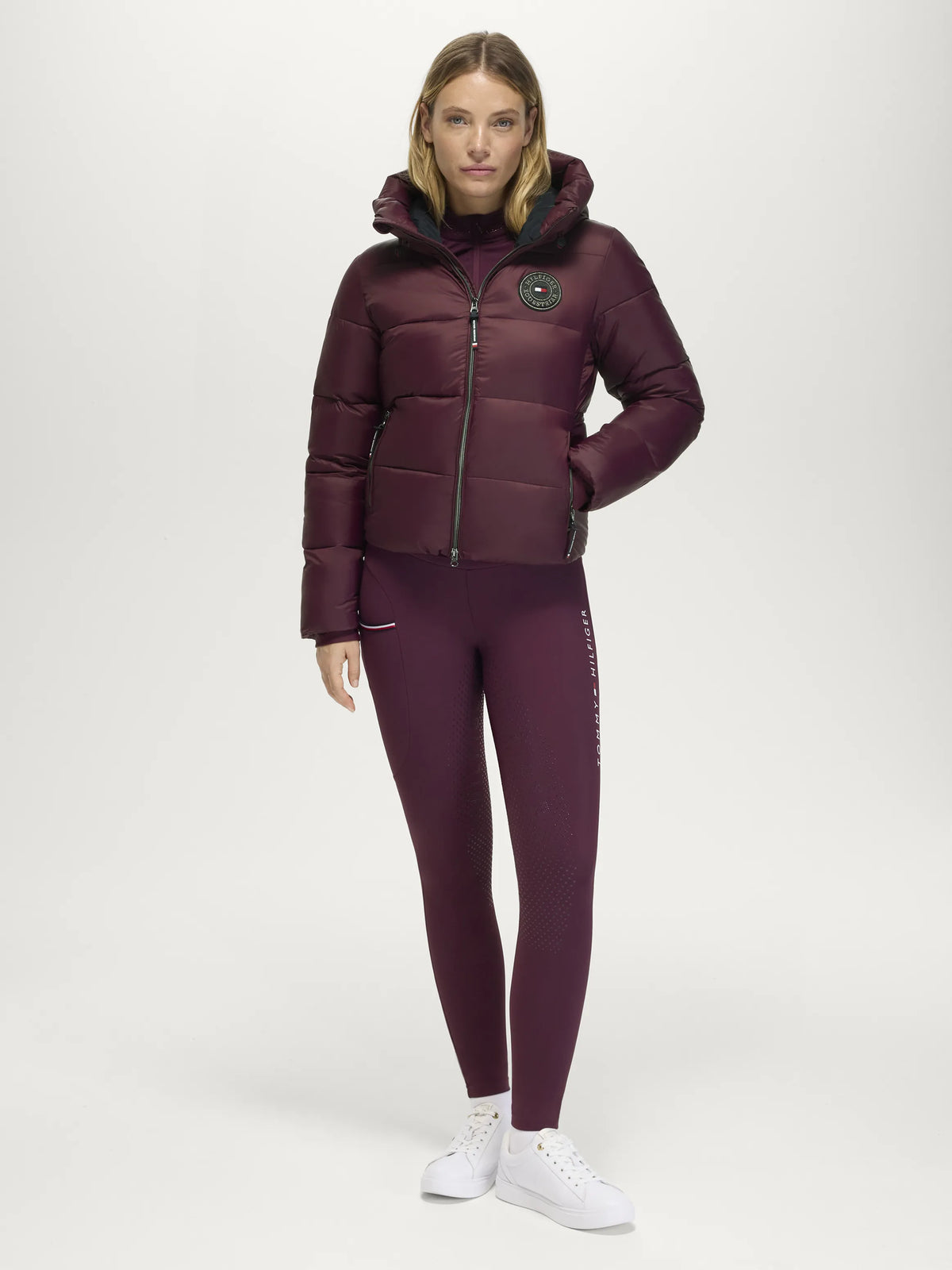 Tommy Hilfiger Equestrian Glendale Women Puffer Jacket DEEP BURGUNDY