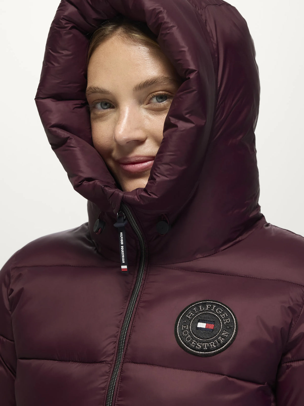 Tommy Hilfiger Equestrian Glendale Women Puffer Jacket DEEP BURGUNDY