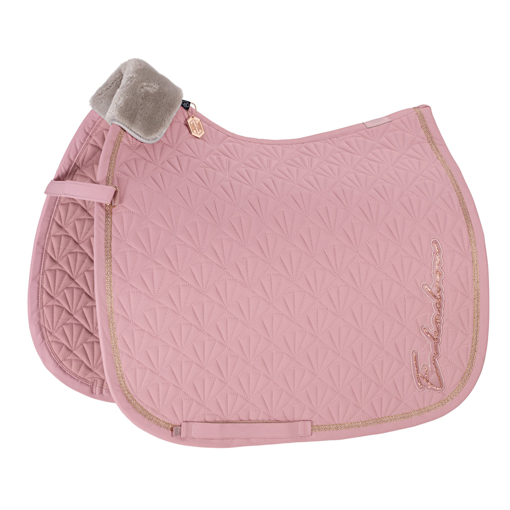 Eskadron Heritage AW23 Velvet Emblem Saddle-pad - Pearl Rose