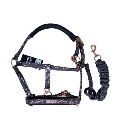 Eskadron 2021 Graffiti Glossy Head-collar &amp; Lead-rope Set - Stormy Rose