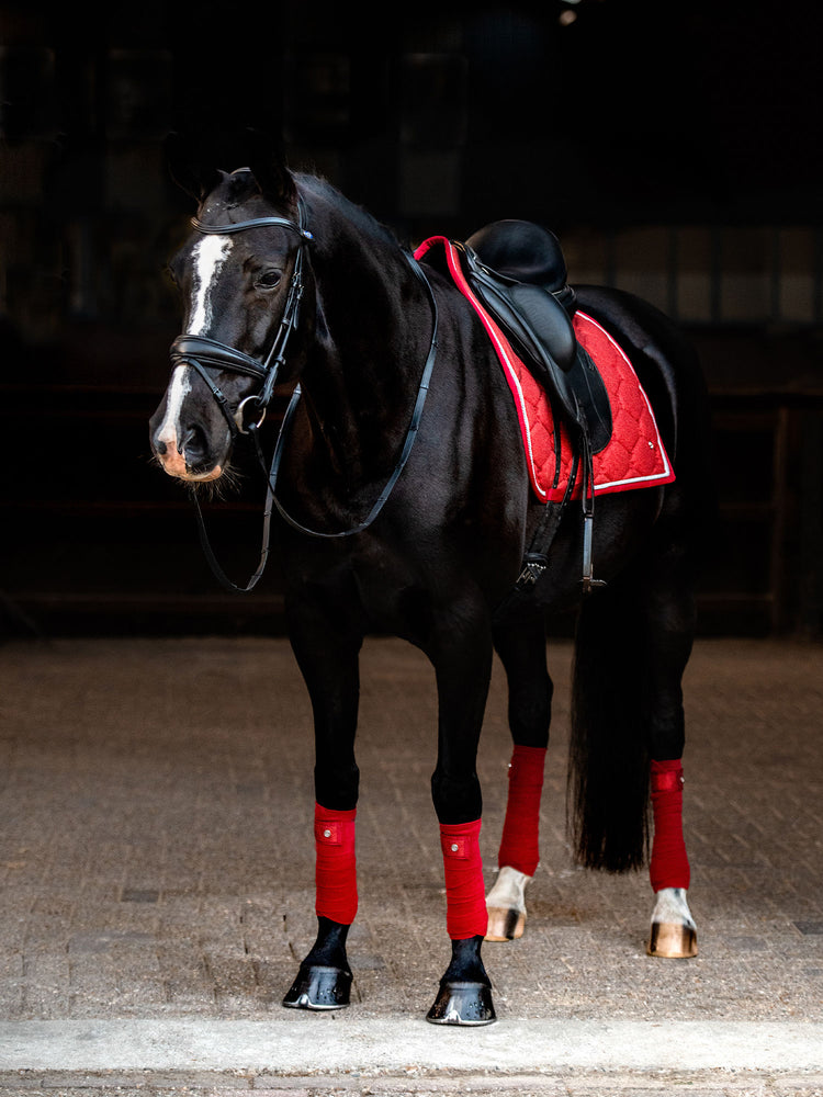 PS OF Sweden Limited Edition Christmas Stardust Saddle Pad - Dark Red