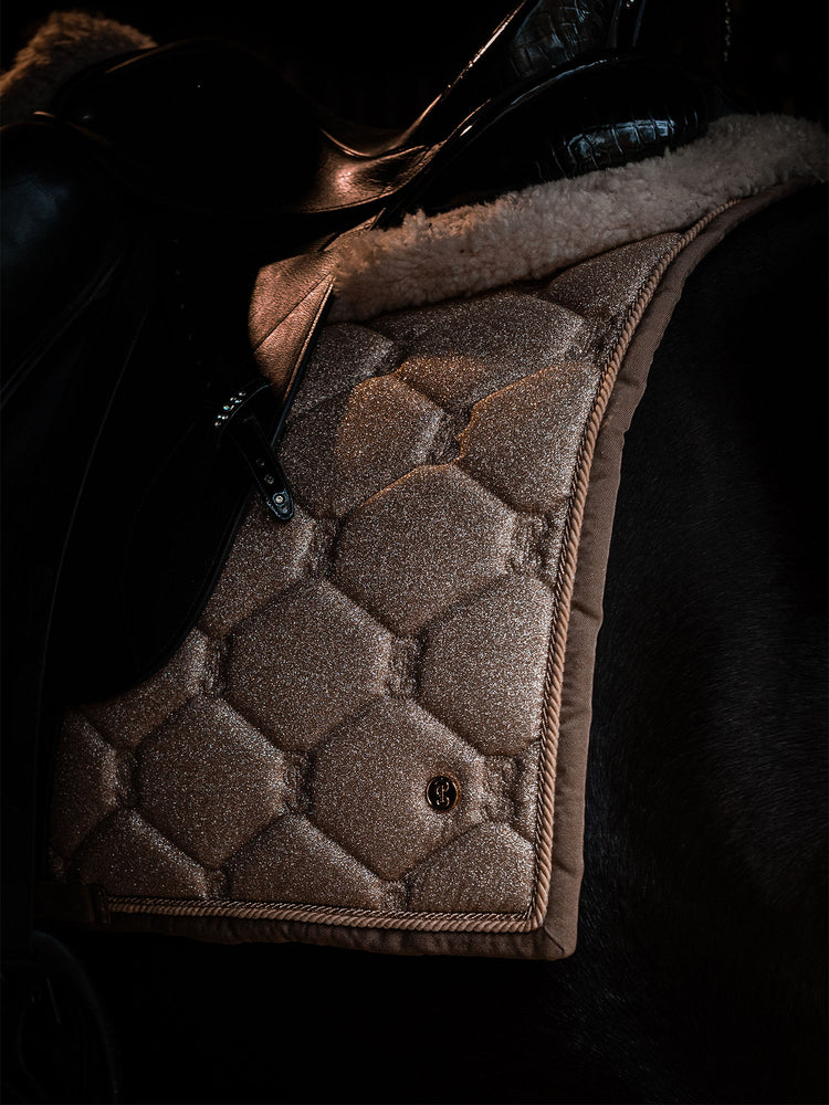 PS OF Sweden Limited Edition Christmas Stardust Saddle Pad - Dark Gold