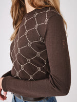 PS OF Sweden AW21 Linnea Knit Sweatshirt - Coffee
