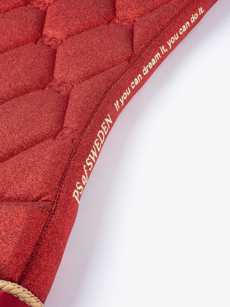 PS OF Sweden Limited Edition Christmas Stardust Saddle Pad - Dark Red
