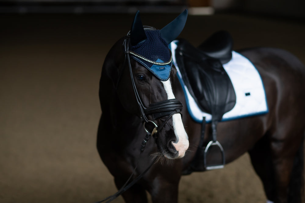 Equestrian Stockholm White / Blue Meadow Saddle-pad