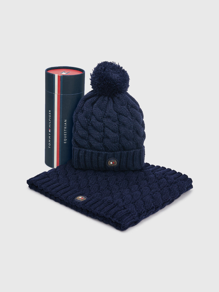Tommy Hilfiger AW22 Cable Neck-warmer - Navy