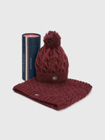 Tommy Hilfiger AW22 Cable Neck-warmer - Burgundy