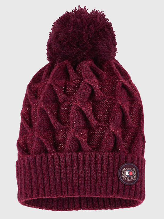 Tommy Hilfiger AW22 Pom Pom Beanie - Burgundy