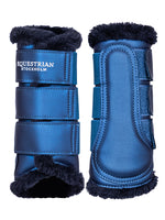 Equestrian Stockholm Blue Meadow Faux Fur Boots